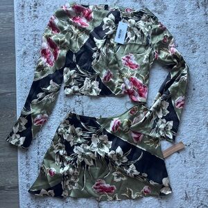 NWT Reformation Anaya Silk Two Piece Set